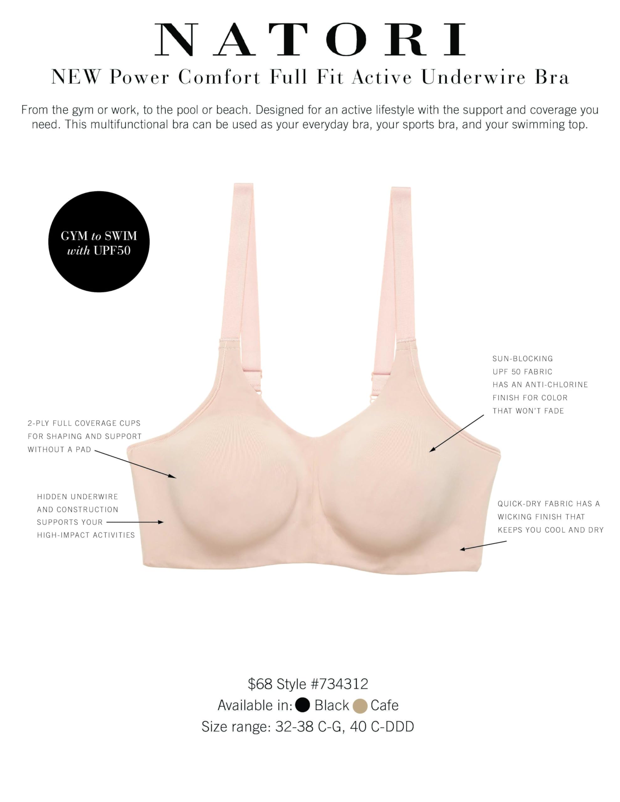 Natori Women's Power Comfort Full Fit Active Underwire Bra - Image 5